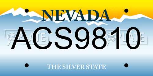 ACS9810 Nevada License Plate