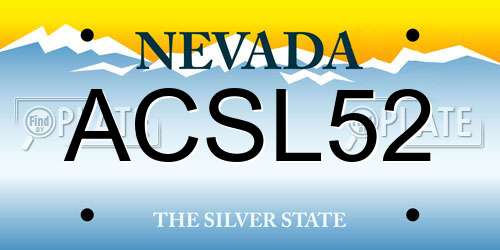 ACSL52 Nevada License Plate