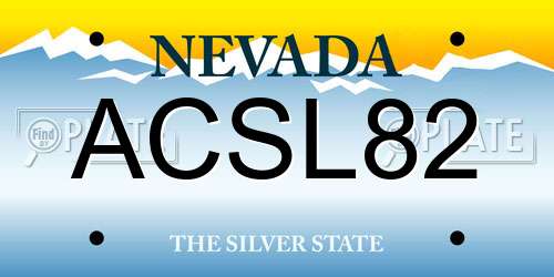 ACSL82 Nevada License Plate