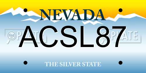 ACSL87 Nevada License Plate