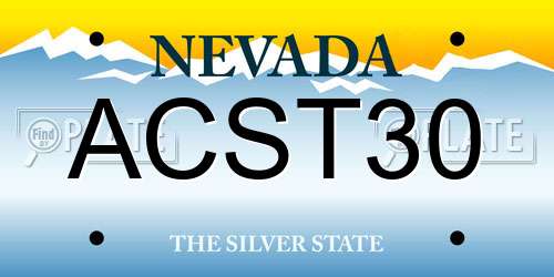 ACST30 Nevada License Plate