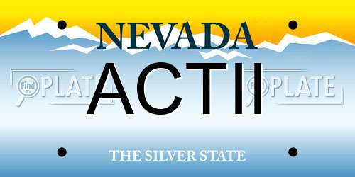 ACTII Nevada License Plate