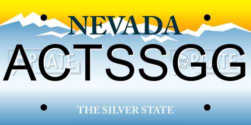 ACTSSGG Nevada License Plate