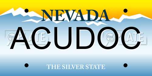ACUDOC Nevada License Plate