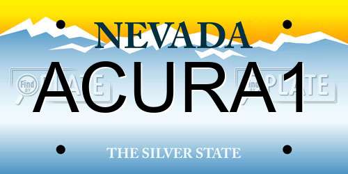ACURA1 Nevada License Plate