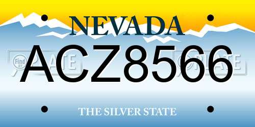 ACZ8566 Nevada License Plate