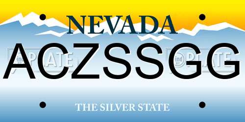 ACZSSGG Nevada License Plate