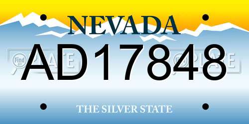 AD17848 Nevada License Plate