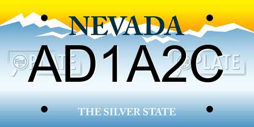 AD1A2C Nevada License Plate