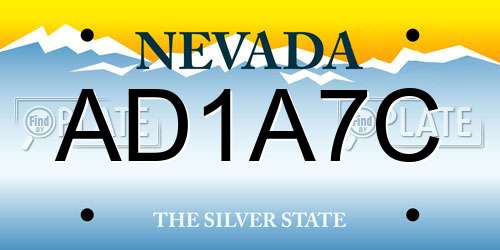 AD1A7C Nevada License Plate