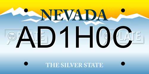 AD1H0C Nevada License Plate