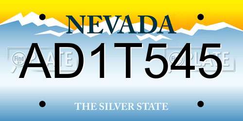 AD1T545 Nevada License Plate
