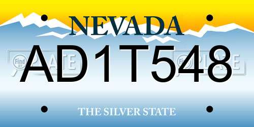AD1T548 Nevada License Plate