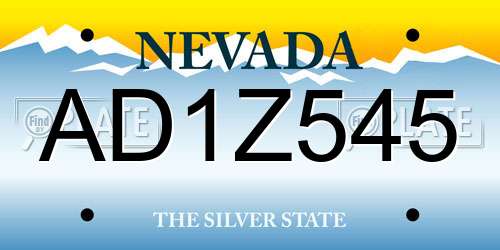 AD1Z545 Nevada License Plate