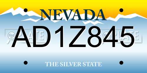 AD1Z845 Nevada License Plate