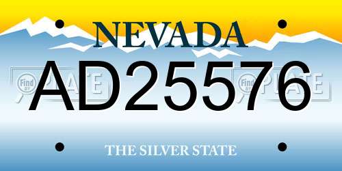 AD25576 Nevada License Plate