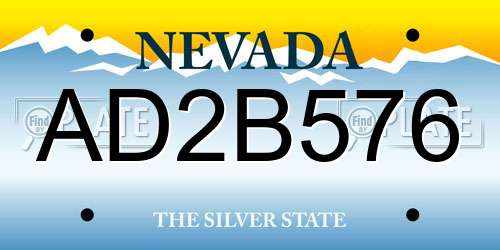 AD2B576 Nevada License Plate