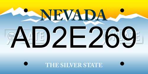 AD2E269 Nevada License Plate
