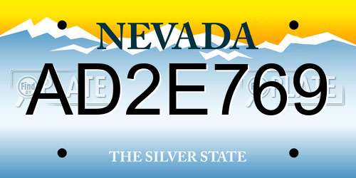 AD2E769 Nevada License Plate