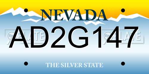 AD2G147 Nevada License Plate