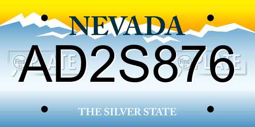 AD2S876 Nevada License Plate