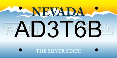 AD3T6B Nevada License Plate