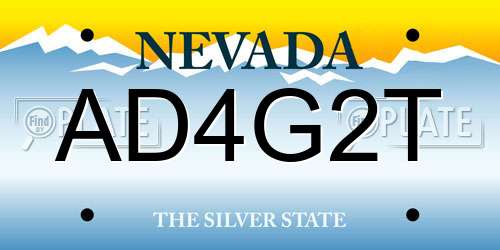 AD4G2T Nevada License Plate