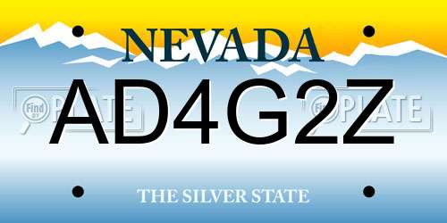 AD4G2Z Nevada License Plate