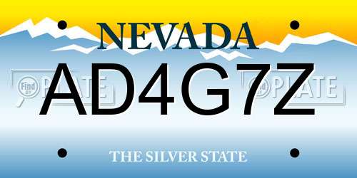 AD4G7Z Nevada License Plate