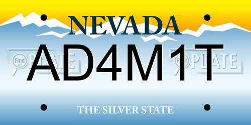 AD4M1T Nevada License Plate