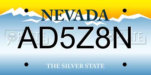 AD5Z8N Nevada License Plate