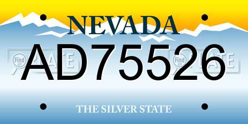AD75526 Nevada License Plate