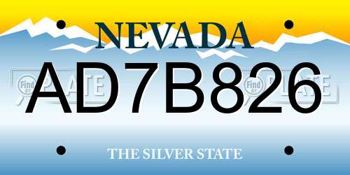 AD7B826 Nevada License Plate