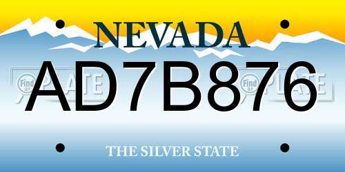 AD7B876 Nevada License Plate
