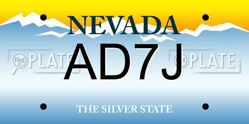 AD7J Nevada License Plate