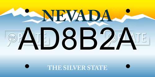 AD8B2A Nevada License Plate