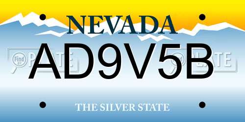 AD9V5B Nevada License Plate
