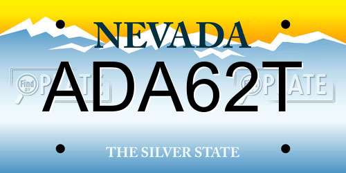 ADA62T Nevada License Plate