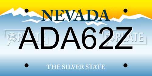 ADA62Z Nevada License Plate