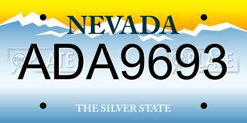 ADA9693 Nevada License Plate