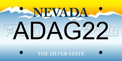 ADAG22 Nevada License Plate