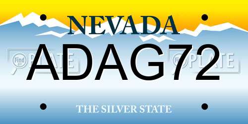 ADAG72 Nevada License Plate