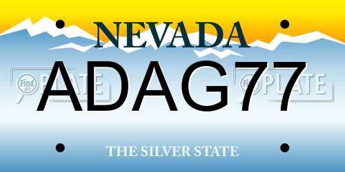 ADAG77 Nevada License Plate