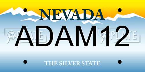 ADAM12 Nevada License Plate