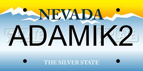 ADAMIK2 Nevada License Plate