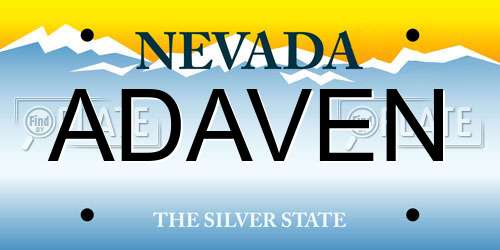 ADAVEN Nevada License Plate
