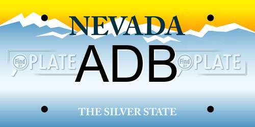 ADB Nevada License Plate