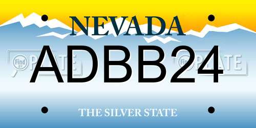 ADBB24 Nevada License Plate