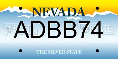 ADBB74 Nevada License Plate