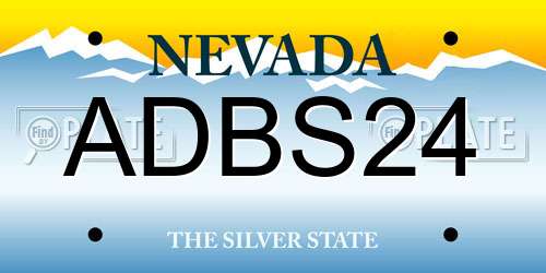 ADBS24 Nevada License Plate